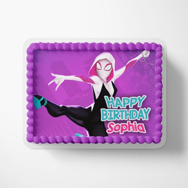 Spiderman Spider-Verse Gwen Cake Toppers 1/2 Sheet (17"x11") PimpYourWorld