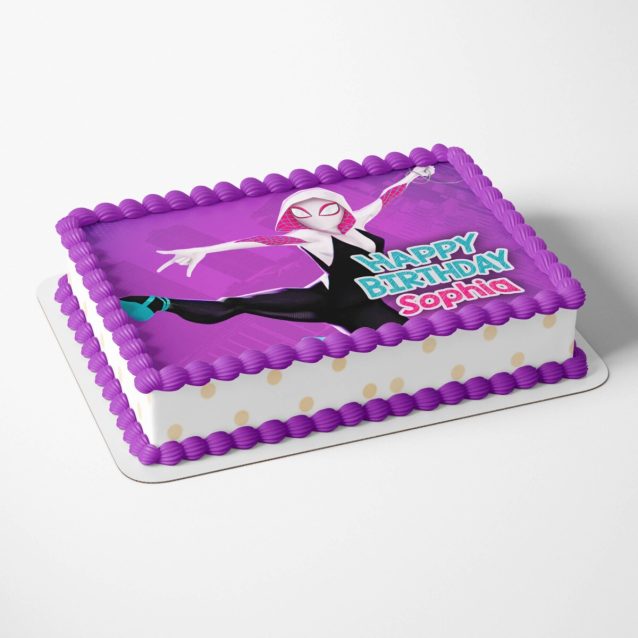 Spiderman Spider-Verse Gwen Cake Toppers 1/4 Sheet (8"x11") PimpYourWorld