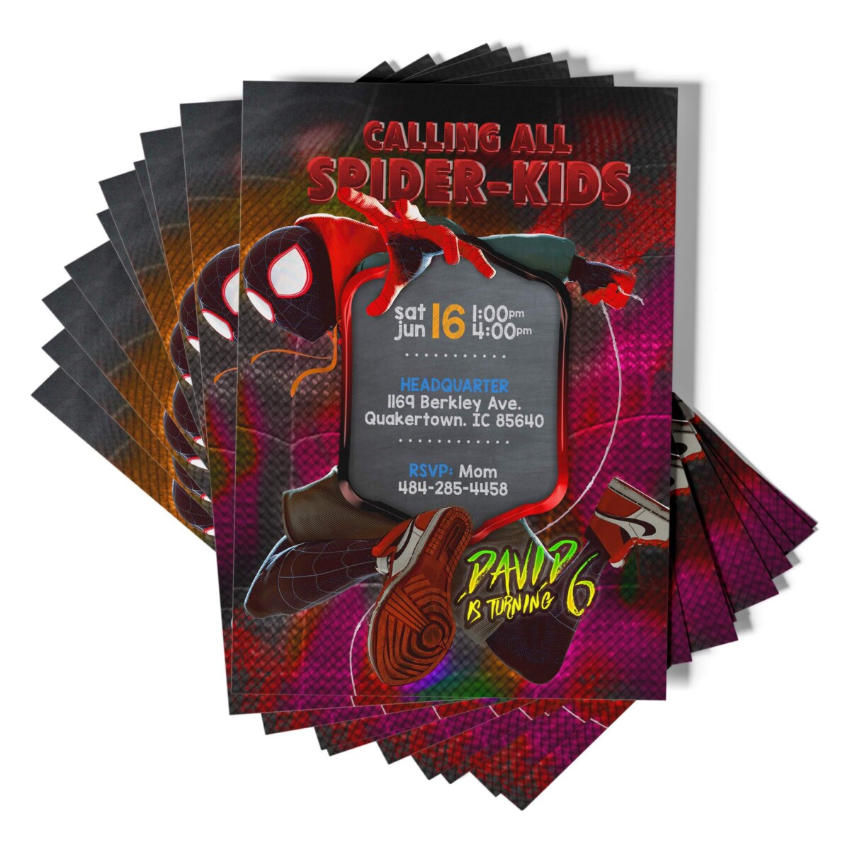 Spiderman Spider-Verse Party Invitation