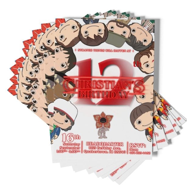 Stranger Things Invitations White PimpYourWorld