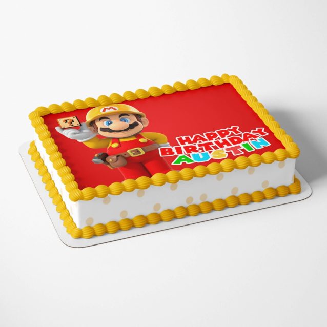Super Mario Red Cake Toppers 1/4 Sheet (8"x11") PimpYourWorld
