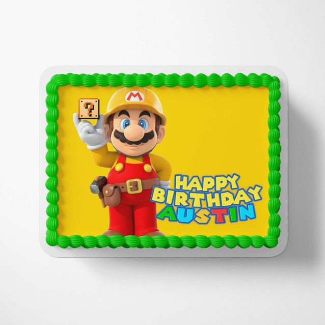 Super Mario Yellow Cake Toppers 1/2 Sheet (17"x11") PimpYourWorld