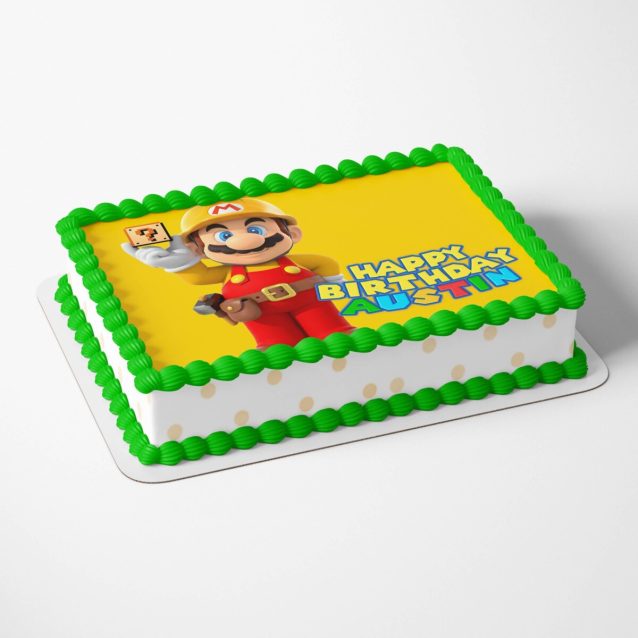 Super Mario Yellow Cake Toppers 1/4 Sheet (8"x11") PimpYourWorld
