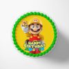 Super Mario Yellow Cake Toppers Rounded (9") PimpYourWorld