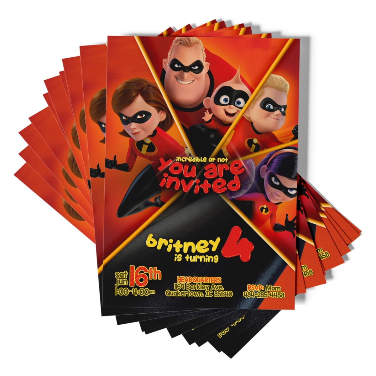The Incredibles 2 Invitations