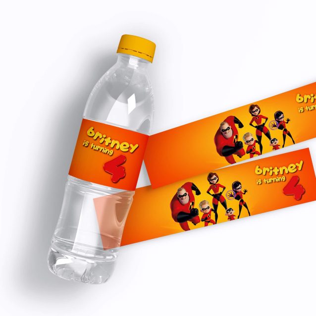 The Incredibles 2 Water Bottle Labels PimpYourWorld