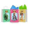 Three printable Toy Story 4 goodie bag fronts on paper party bags — Rex, Bo Peep with her staff and Gabby Gabby, each a framed portrait under the Toy Story 4 logo.