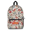 Close up of the heavy-duty smooth-glide zippers on the custom printed Toy Story alien kids daypack.