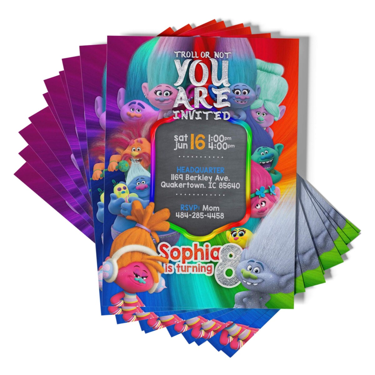 Trolls 2 Invitations