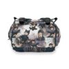 Top view of the Wednesday Addams diaper bag showing the wide-open main compartment.