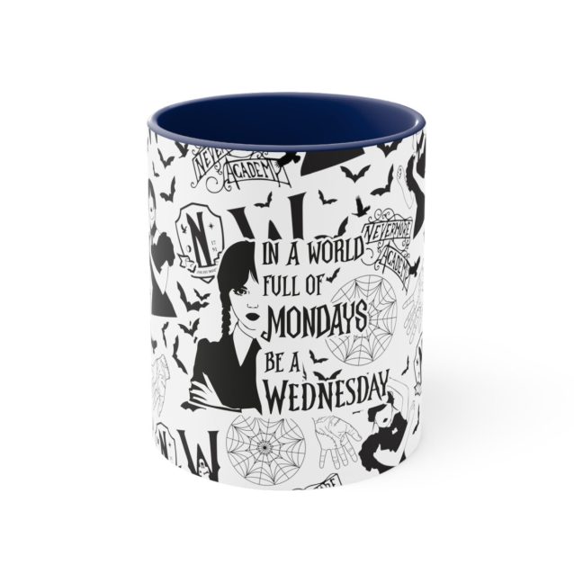 Wednesday Addams Multicolor Mug Navy PimpYourWorld