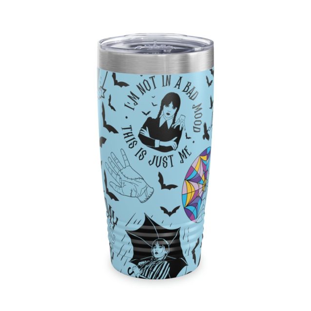 Wednesday Addams Multicolor Tumbler 20oz Light Blue PimpYourWorld