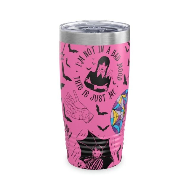 Wednesday Addams Multicolor Tumbler 20oz Pink PimpYourWorld