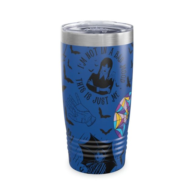 Wednesday Addams Multicolor Tumbler 20oz Royal Blue PimpYourWorld