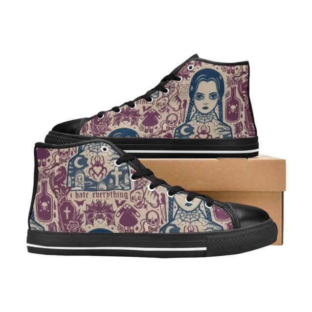 Wednesday Addams Nevermore Women's Shoes Sneakers Black PimpYourWorld