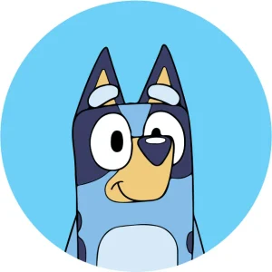 bluey Custom Bluey themed birthday celebration setup with personalized supply favors