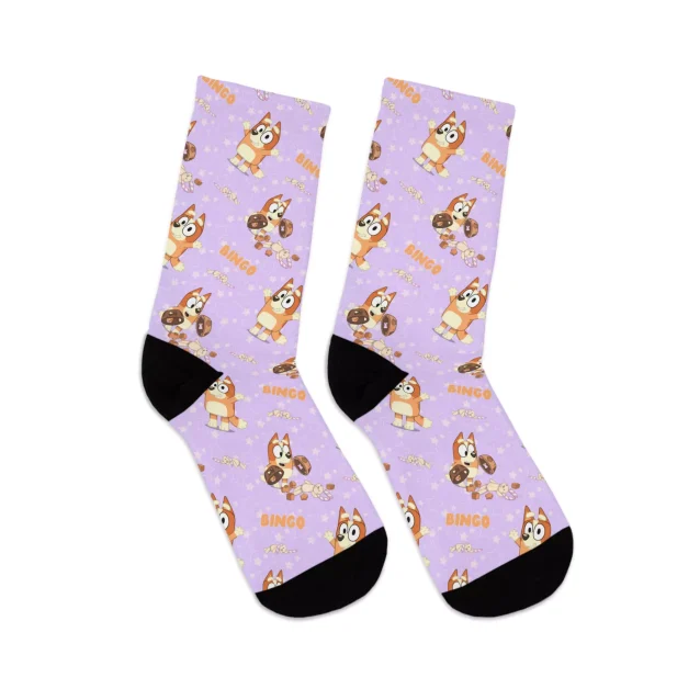 Purple Kids’ Socks showcasing Bluey’s Playful Spirit