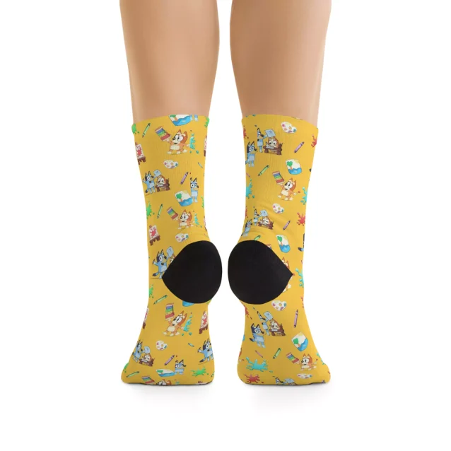 Bright Yellow Socks with Bluey and Friends