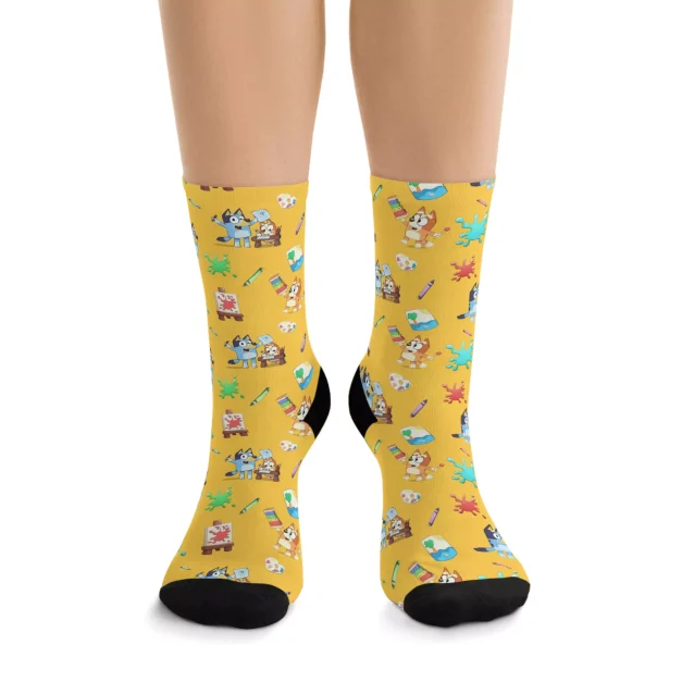 Yellow Bluey Character Socks for Kids