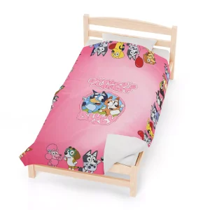 Unique personalized fleece blanket featuring beloved characters Bluey & Bingo