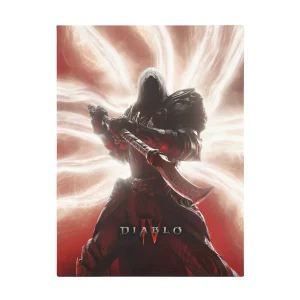 Diablo 4 Fleece Blanket with Lilith & Inarius design