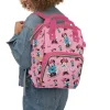 Adorable pink Minnie Mouse backpack diaper bag, perfect for stylish moms on-the-go.