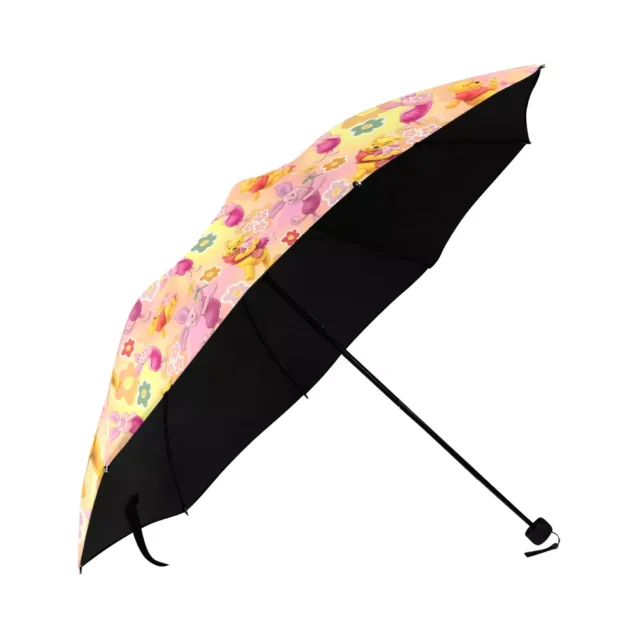 Close-up of the fiberglass rib frame on the Pooh Bear umbrella.
