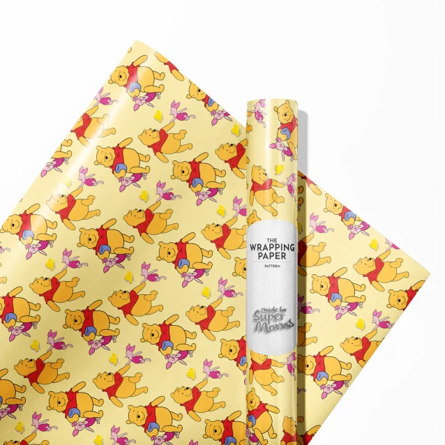 Pooh and friends wrapping paper - perfect for baby showers or kids' parties.