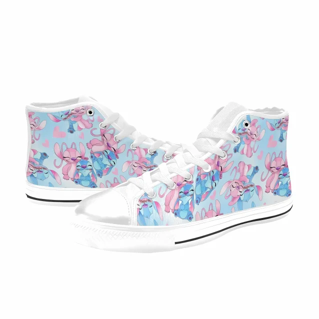 Awesome Lilo & Stitch shoes for kids! Easy-clean canvas keeps their favorite Disney crew looking fresh.