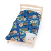 Make bedtime a breeze with this warm and cozy dark blue Cocomelon fleece throw, featuring adorable characters.