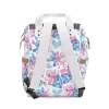 Playful white and pink diaper bag with Disney's Stitch and Lilo, perfect for adventures with your little one.