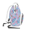 Adorable white, pink, and blue Lilo & Stitch diaper bag features everyone's favorite Disney troublemaker.