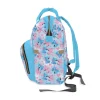 White, pink, and blue diaper bag in a fun Lilo & Stitch design, ideal for adventures with your little space explorer.