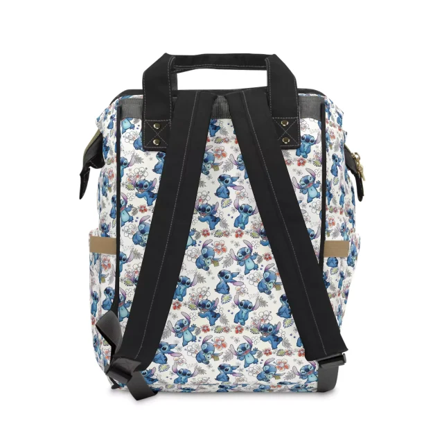 Black canvas meets galactic troublemaker. This Stitch diaper bag is perfect for the parent who embraces a little chaos.