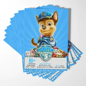 It's no mystery - your pup will love celebrating with Chase! Personalize this Paw Patrol invitation for a barking good time.