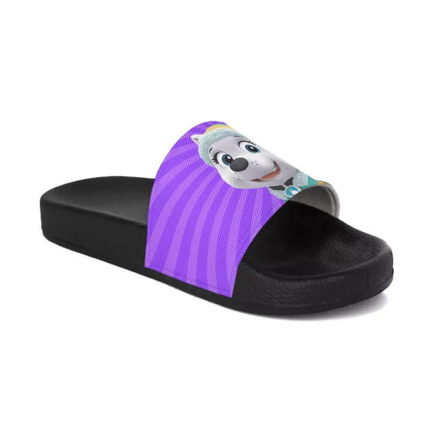 Bright purple sandals with Everest from Paw Patrol, perfect for conquering icy rescues (imaginary) or summer fun.