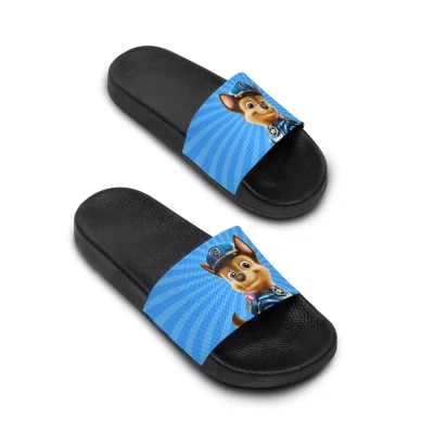 Bold blue Paw Patrol sandals featuring Chase, the police pup, for daring summer adventures.