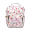 Pink Peppa Pig diaper bag backpack with Peppa dressed as a fairy with a wand and stars, the baby's name printed on the front pocket.