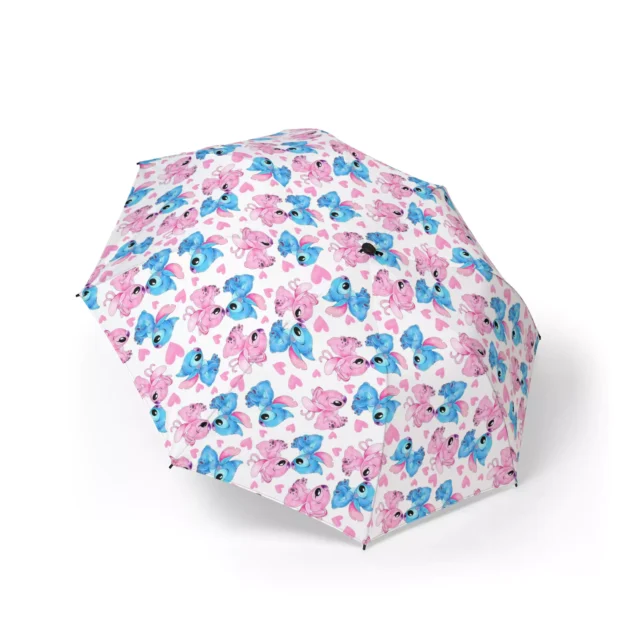 Stitch umbrella, Stitch & Angel Hearts (White) design, ready for a wet morning.