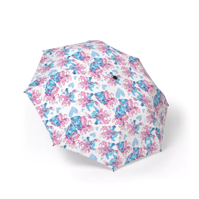 The Stitch & Angel Hugging (White) canopy of the Stitch umbrella, shown open.