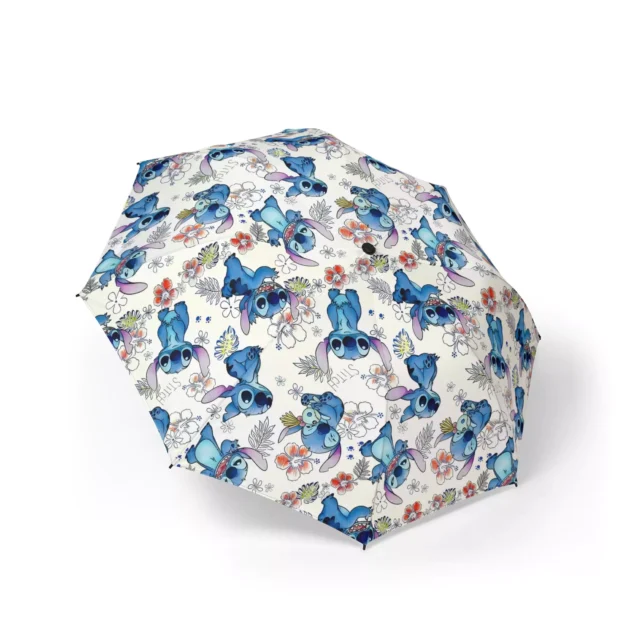 Stitch umbrella in the Stitch Sketch (White) design, canopy fully open.