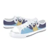 Custom big face Bluey portrait design children shoes on high top canvas backing