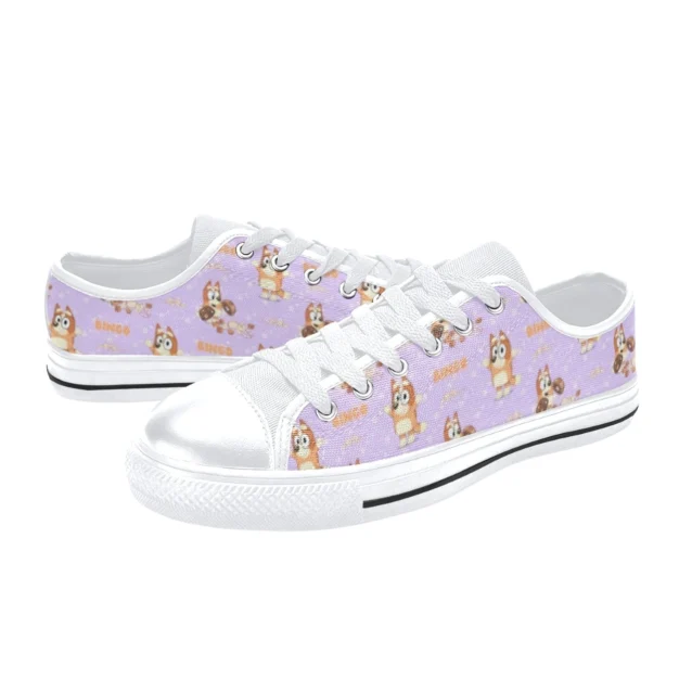 Custom Bingo orchid purple high top canvas sneakers for young girls
