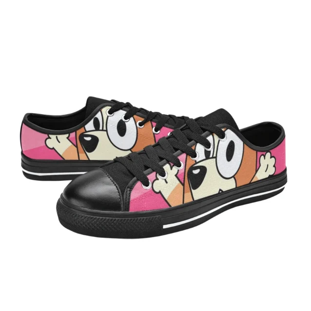 Personalized Bingo pastel pink shoes and canvas tennis sneakers for children