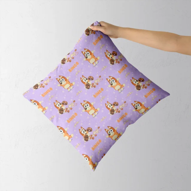 Toddler-approved Bluey & Bingo pillow and pillowcase set, perfect for little ones.