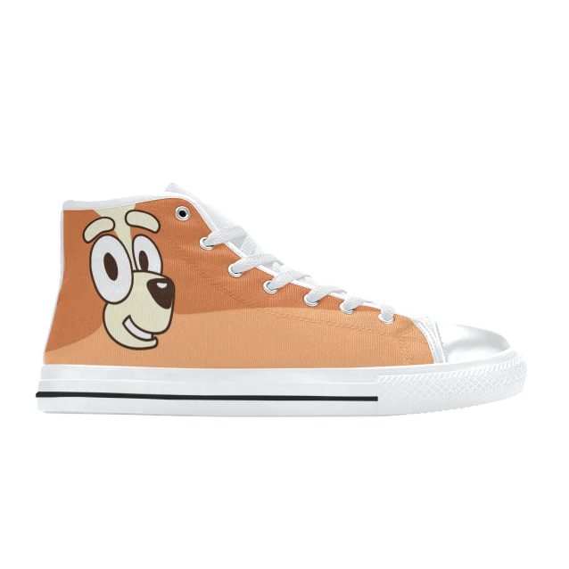 Bluey and Bingo kids shoes featuring playful graphics.