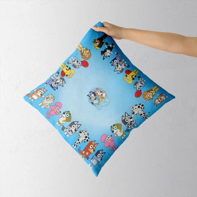 Bright and cheerful Bluey & Bingo pillowcase and pillow set to add some fun to bedtime.