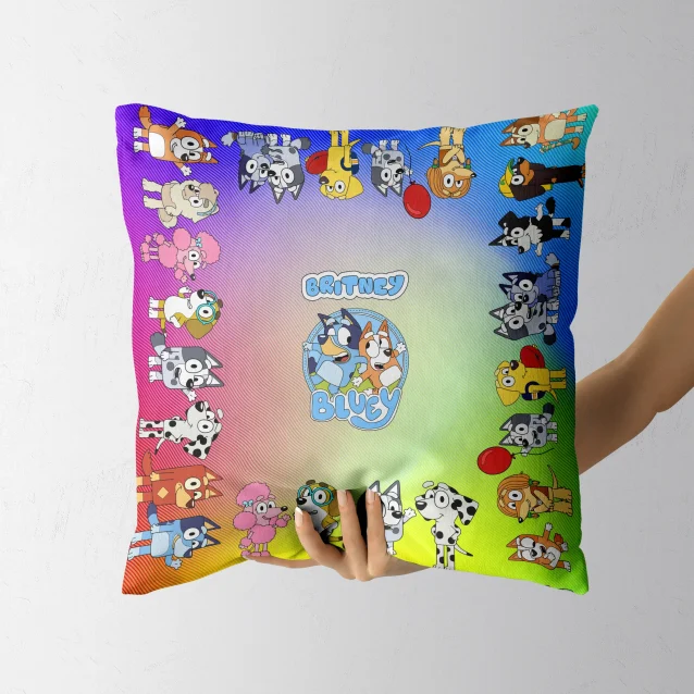 Huggable Bluey & Bingo pillows and pillowcase set for a restful night's sleep.