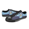 Side profile look of custom bluey boy canvas sneakers with white protective toe capsSide profile look of custom bluey boy canvas sneakers with white protective toe caps