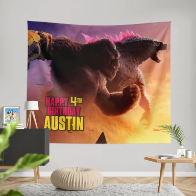 Kong vs. Godzilla birthday party: Set the scene with this epic banner.